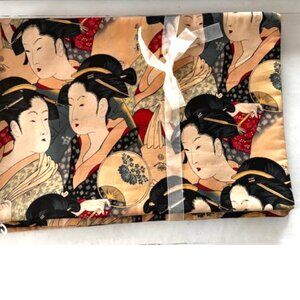 Japanese  Geisha Theme Placemats Set Holiday Gift